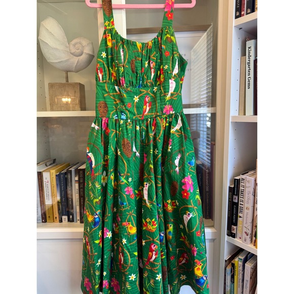 Disney Parks Dresses & Skirts - Disney Parks Enchanted Tiki Room Dress Womens S Green Excellent Tropical Tiki